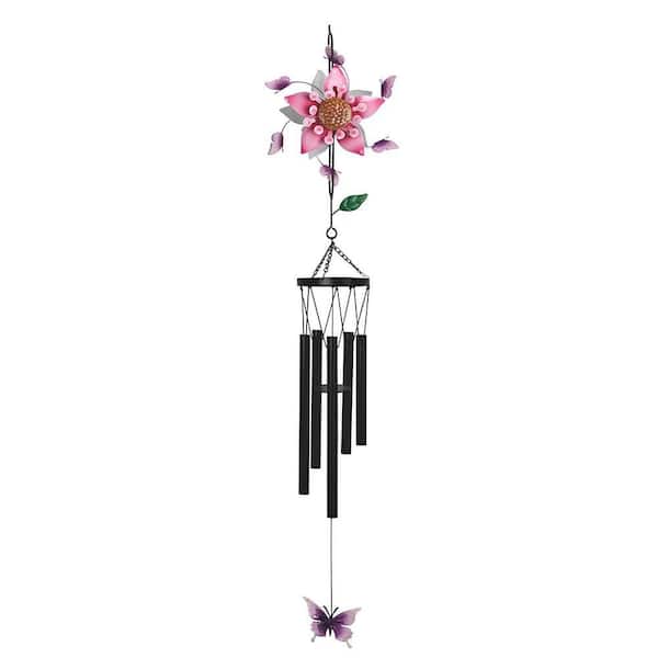 41 in. Long Flower with Butterfly Wind chime