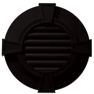 30 in. x 30 in. Round Black Plastic Built-in Screen Gable Louver Vent