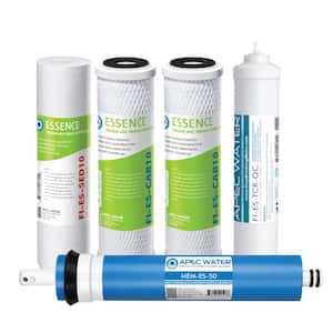 Essence Complete 5-Stage 50 GPD Industry Standard Size Reverse Osmosis Replacement Filters Set