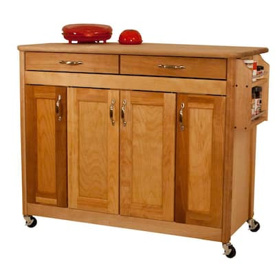 Catskill Craftsmen Natural Kitchen Cart with Butcher Block Top 53228 ...