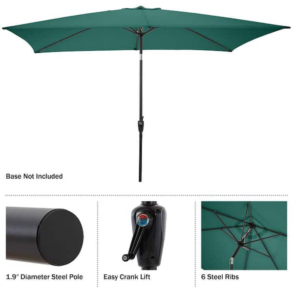 Pure Garden 10 ft. Rectangular Market Tilt Patio Umbrella