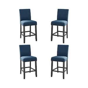 New Classic Furniture Crispin Marine Blue Polyester Fabric Counter Side Chair with Nailhead Trim (Set of 4)