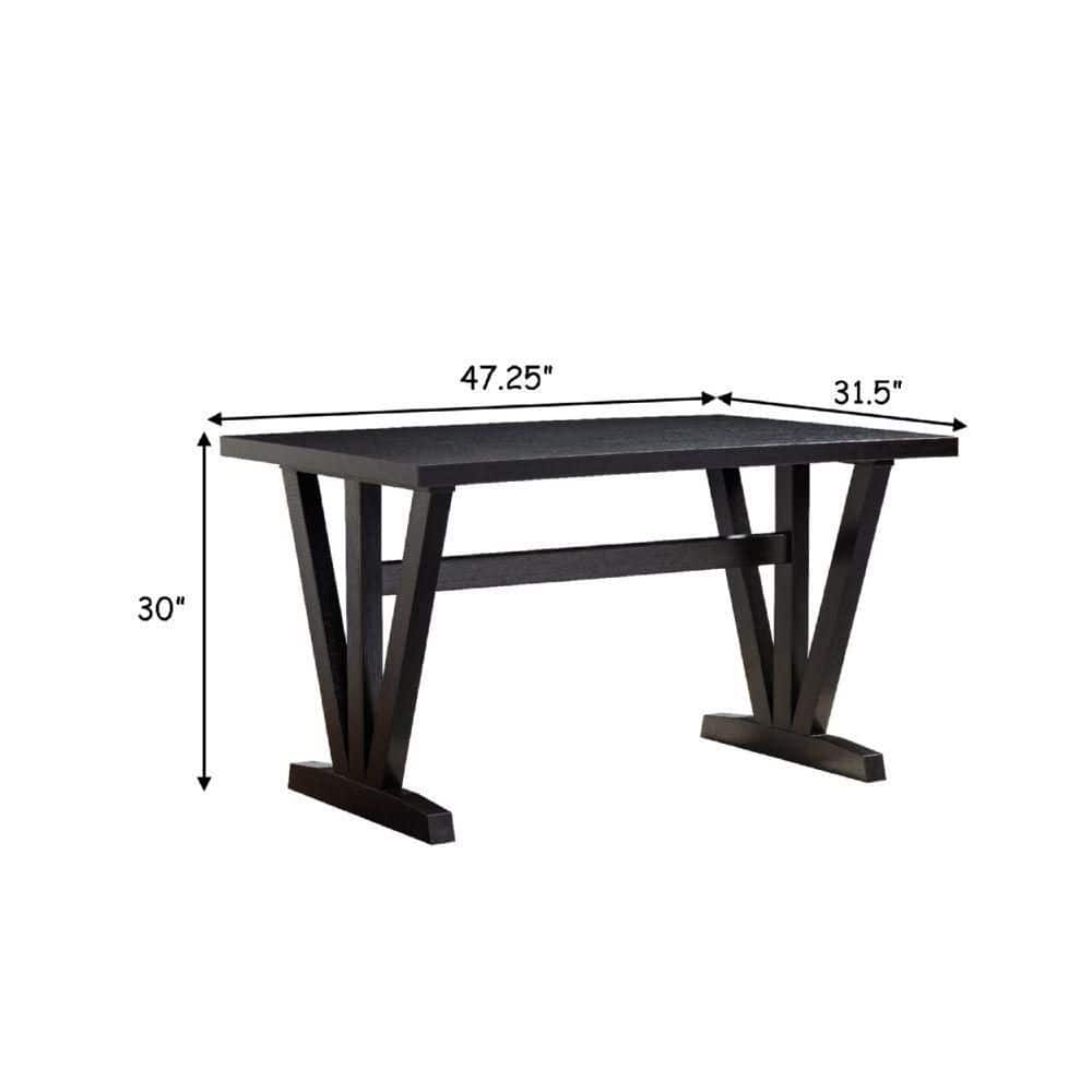 Ethan Classic Red Cocoa Black Wood Extendable Dining Table