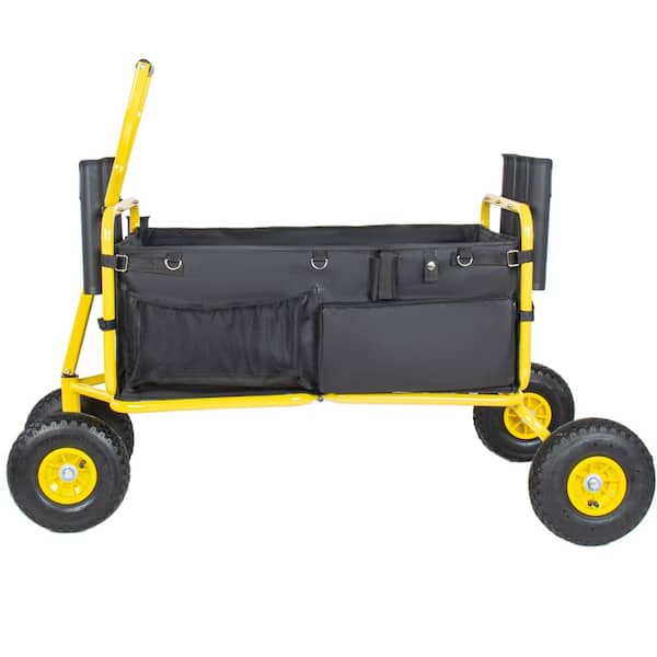 Polar Aurora Collapsible Fishing & Beach Cart – Heavy Duty Garden Wagon, 550 Lb Capacity