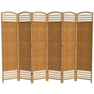 5.5 ft. Light Beige 6-Panel Room Divider