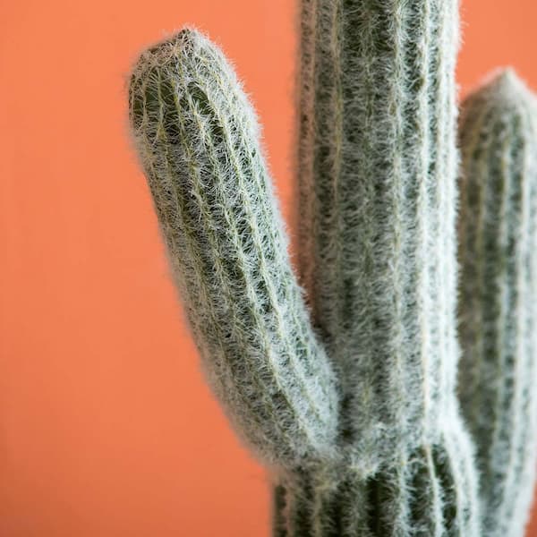 24.5 in. Green Indoor Succulent Artificial Cactus, Artificial