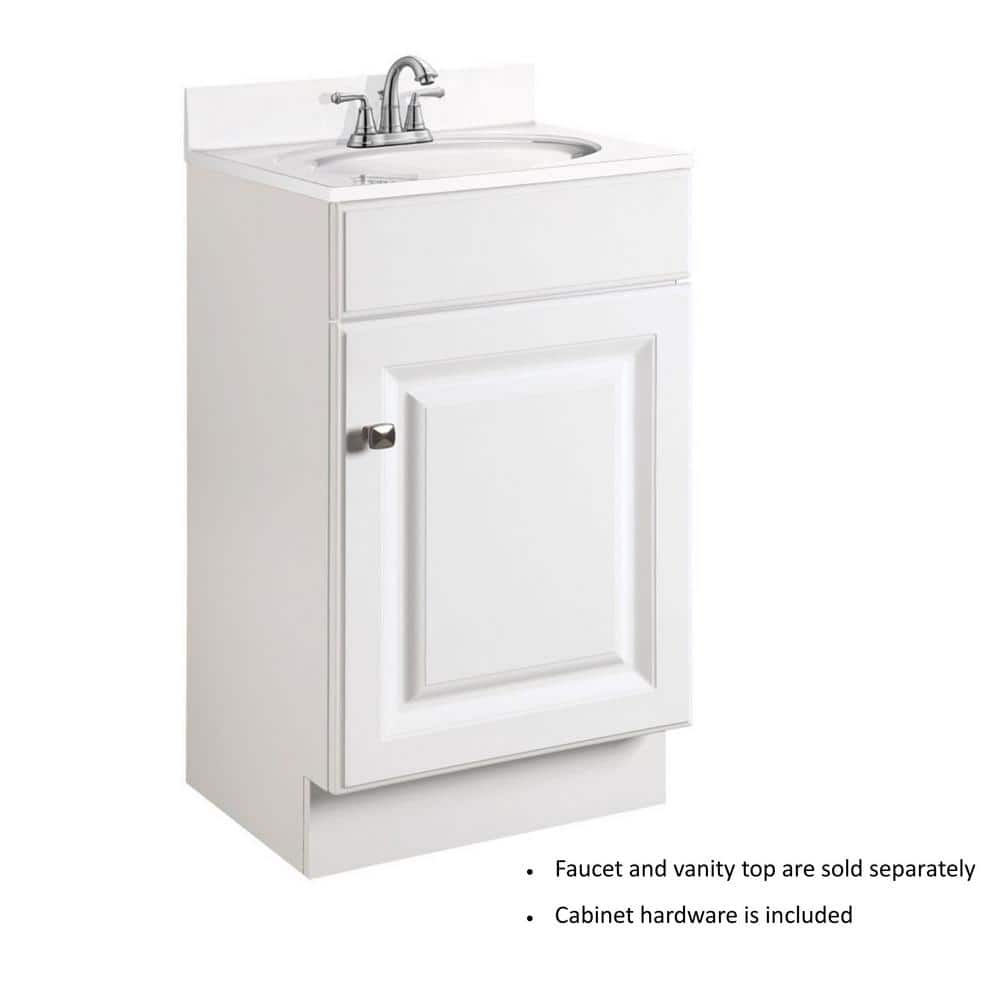 White MDF 18-Inch Single Door Bathroom Vanity