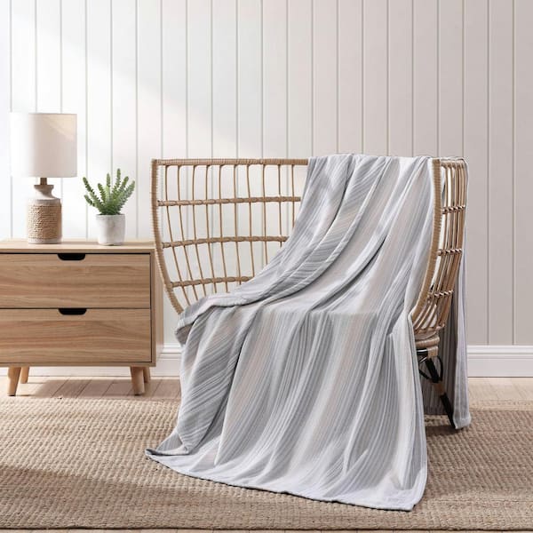Tommy Bahama Sandy Shore Stripe Tan Cotton King Blanket 223621