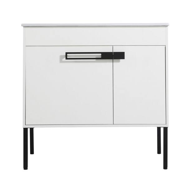 CASAINC 18 in. W x 36 in. D x 35 in. H Freestanding Bath Vanity in White with White Top with Soft Close Doors