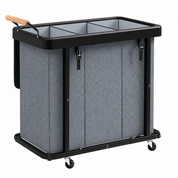 Wudkey 230 L Laundry Sorters, 3 Section with Lid, Rolling Laundry