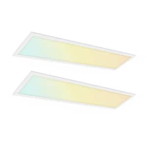 2-PACK 1 ft. x 4 ft. Dimmable White CCT And Wattage Selectable Integrated LED Back-Lit Panel Light,2750-3300-4400Lumens