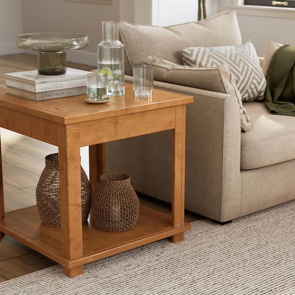 Bridgevine Home Bridgevine Home 24 in. No Assembly Required Light Brown Solid Wood Side Table
