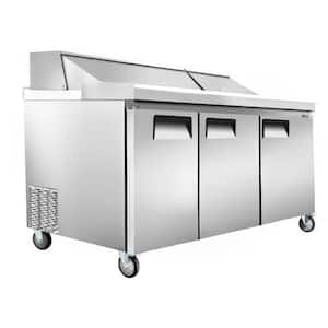 72.5 in. W 20.27 cu. ft. Commercial NSF 3 Doors Sandwich Prep Table ES73R in Stainless Steel