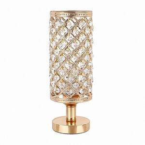 12.2 in. Gold Crystal Table Lamp with Turn ON/OFF Switch