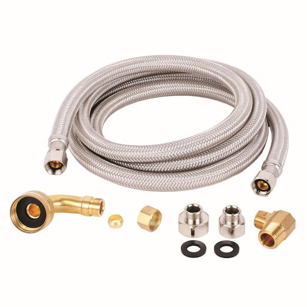 6 ft. Polymer Braided Dishwasher Kit with Adapters