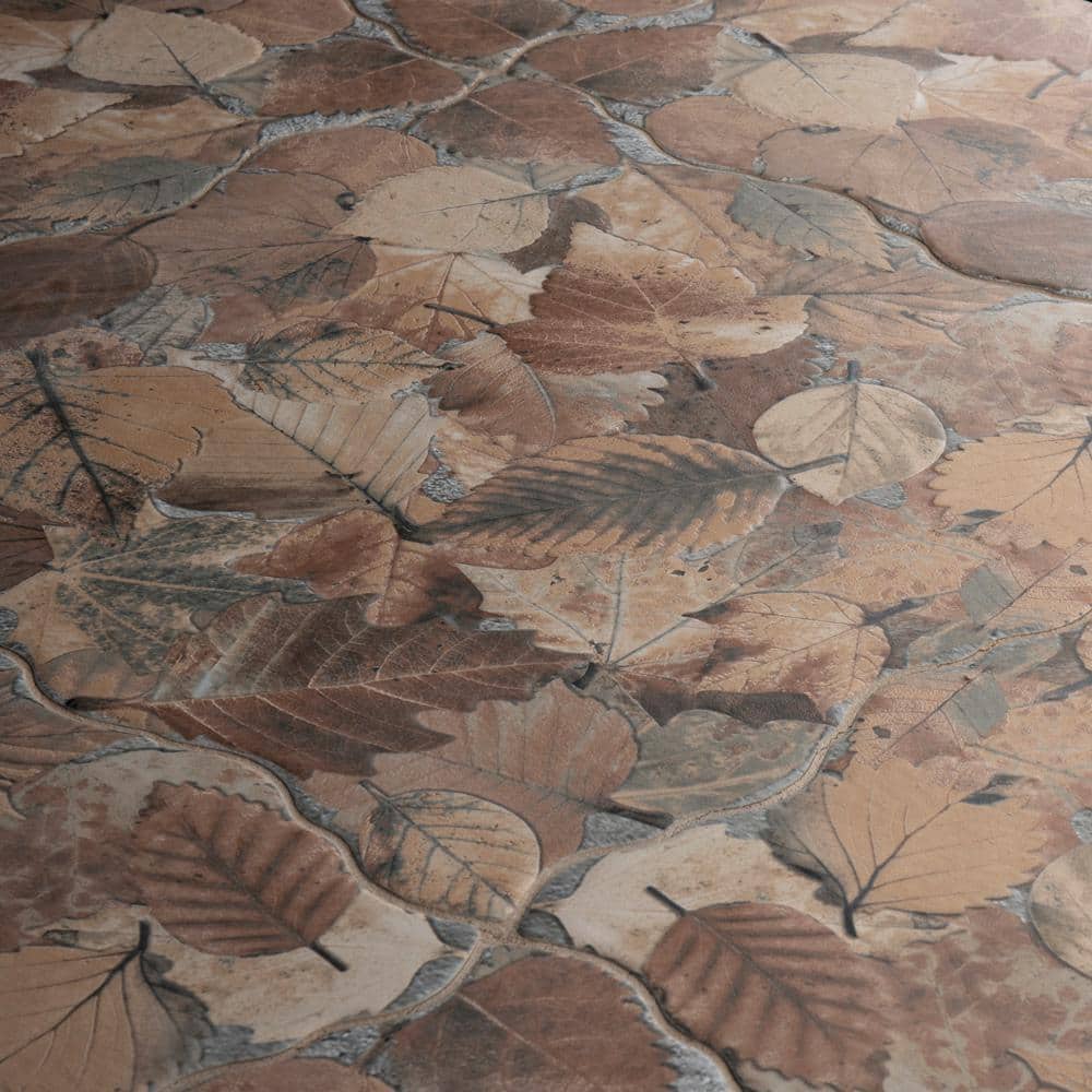 Autumn Leaf Patterned 18x18 Matte Porcelain Tile