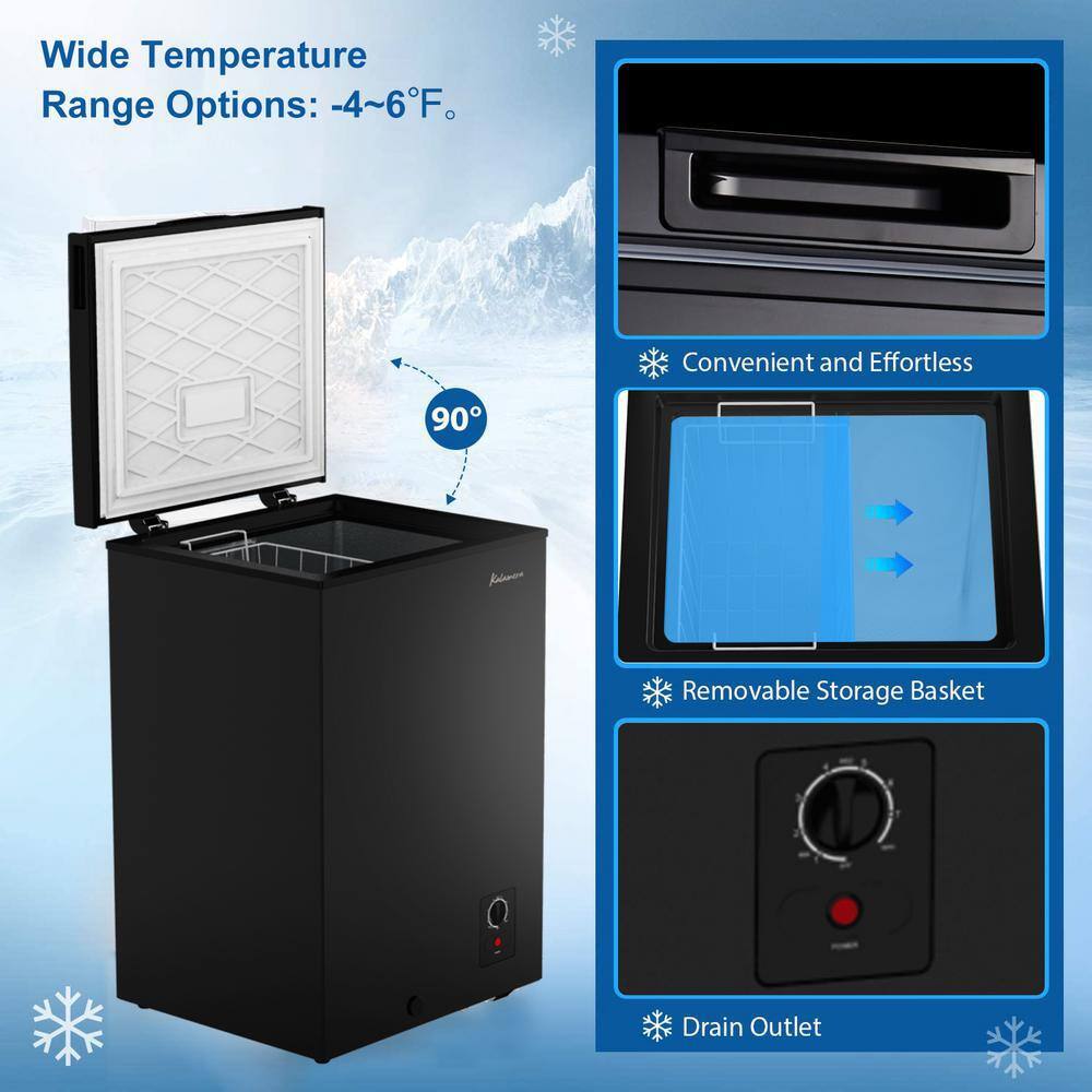 Kalamera 3.5 Cu. Ft. Black Energy Star Compact Deep Freezer