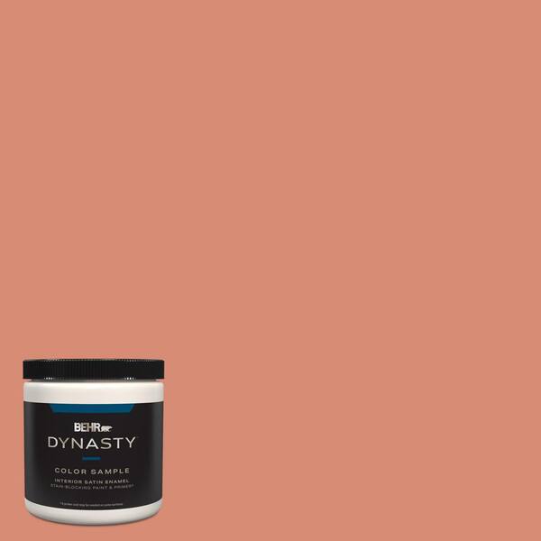 BEHR DYNASTY 8 oz. #MQ4-32 Vintage Coral One-Coat Hide Satin Enamel Stain-Blocking Interior/Exterior Paint and Primer