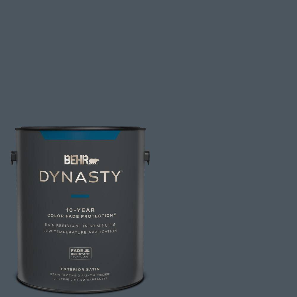 BEHR DYNASTY 1 gal. N4807 Midnight Blue Satin Enamel Exterior Stain