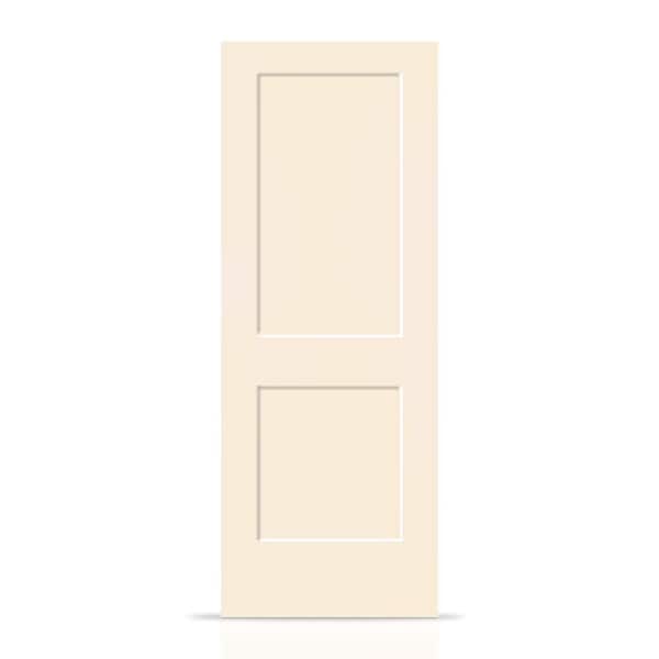 36 in. x 80 in. Beige Painted MDF Solid Core 2 Panel Shaker Interior Slab Door