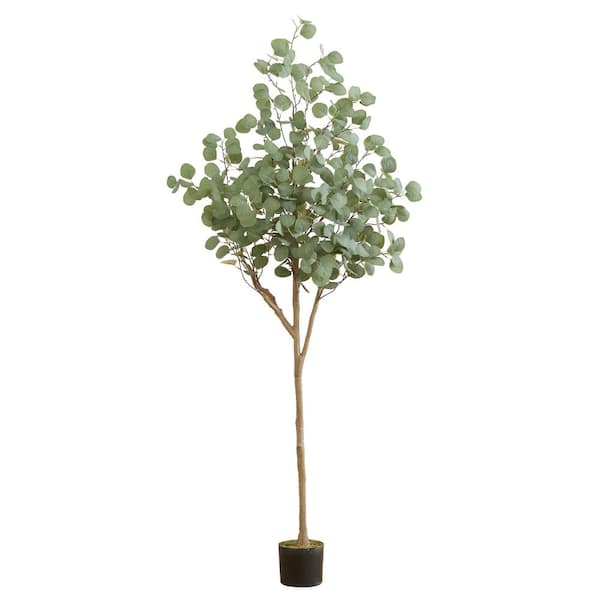 Nearly Natural 72 In. Green Artificial Eucalyptus Tree In Nursery Pot 