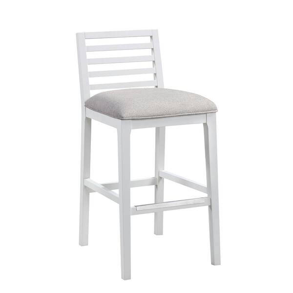 Siri 40.25 in. White/Gray Standard Back Solid Wood Bar Stool with