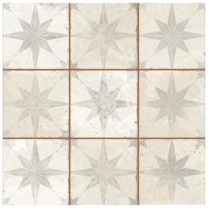 Harmonia Kings Star White 4 in. x 13 in. Ceramic Floor and Wall Take Home Tile Sample