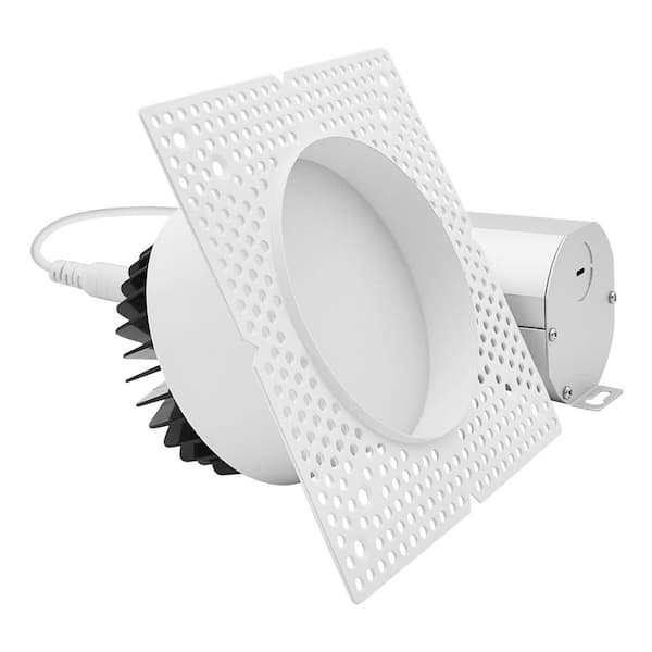 4 in. Integrated LED Regressed Trimless Spotlight, Push N’ Lock, 5CCT, 25W, 1950LM, Dimmable, CRI90, 120-277V ETL Listed