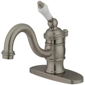 Victorian Single Hole Single-Handle Bathroom Faucet in Brushed Nickel