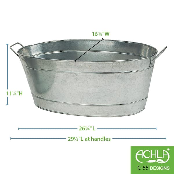 30.5 in. L Large Oval Galvanized Steel Tub