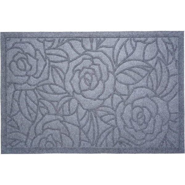 Gray 36 in. x 24 in. Polypropylene Outdoor Door Mat