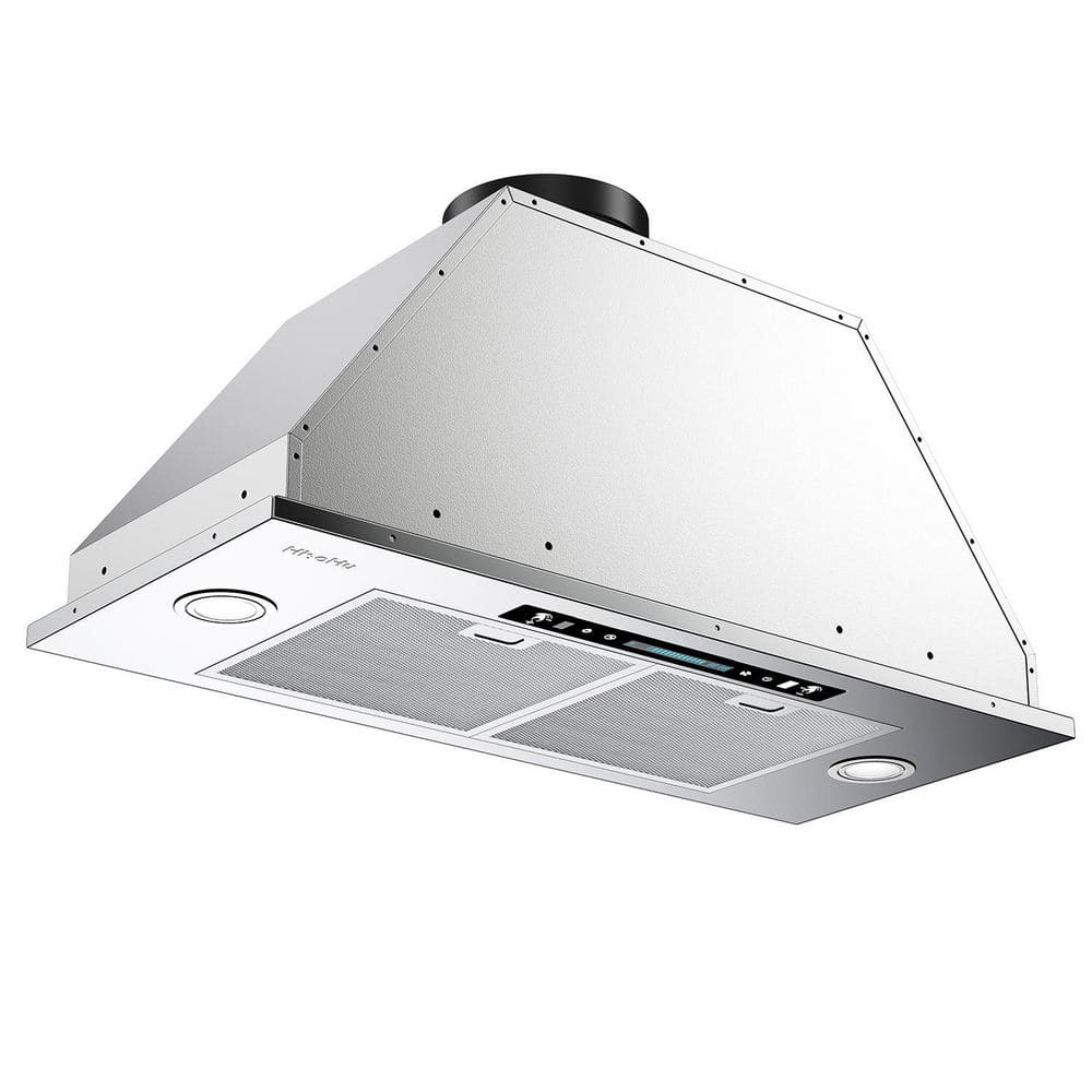 42 in. 900 CFM Ducted Insert with Light and Hand Motion Control Range Hood in Stainless Steel