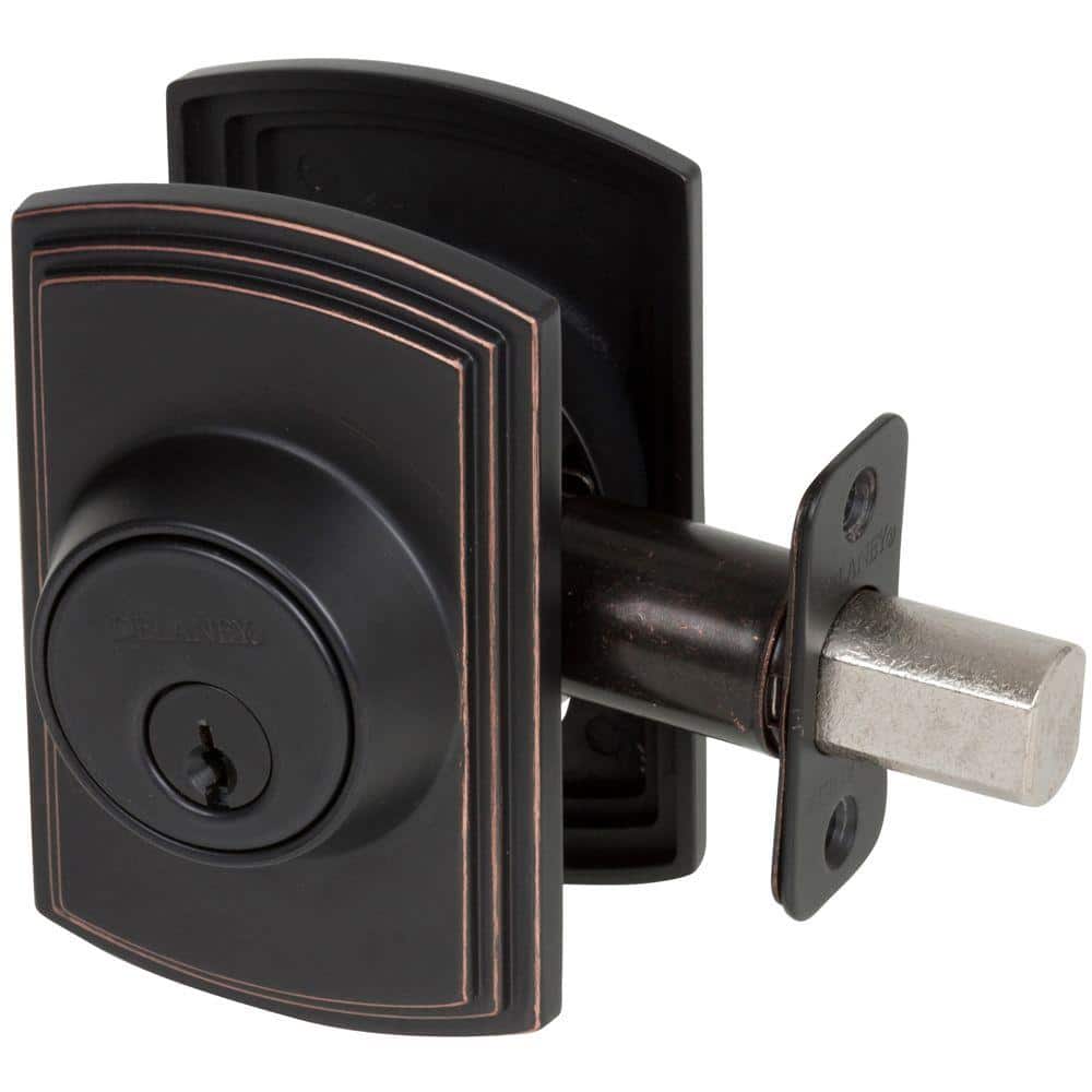 Italian Collection Single Cylinder Edged Bronze Deadbolt