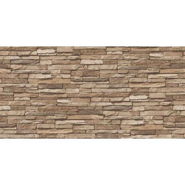 Unbranded Bricks and More Collection Beige Chic Stonewall Effect Matte Finish Vinyl on Non-Woven Non-Pasted Wallpaper Sample