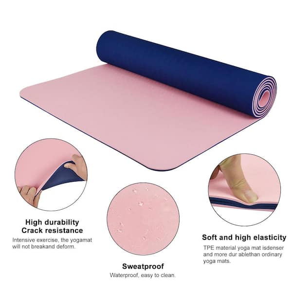 Yoga Mat with Alignment Lines, Professional Non Slip Pilates exercise Mat