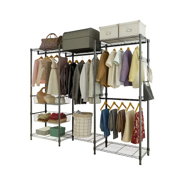 Karl home Black Iron Clothes Rack 86.23 in. W x 70.87 in. H