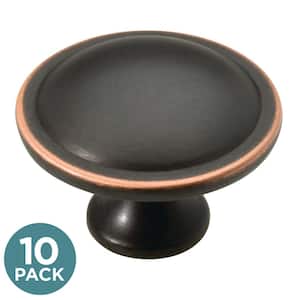 Contempo 1-1/2 in. (38 mm) Classic Bronze with Copper Highlights Round Cabinet Knobs (10-Pack)