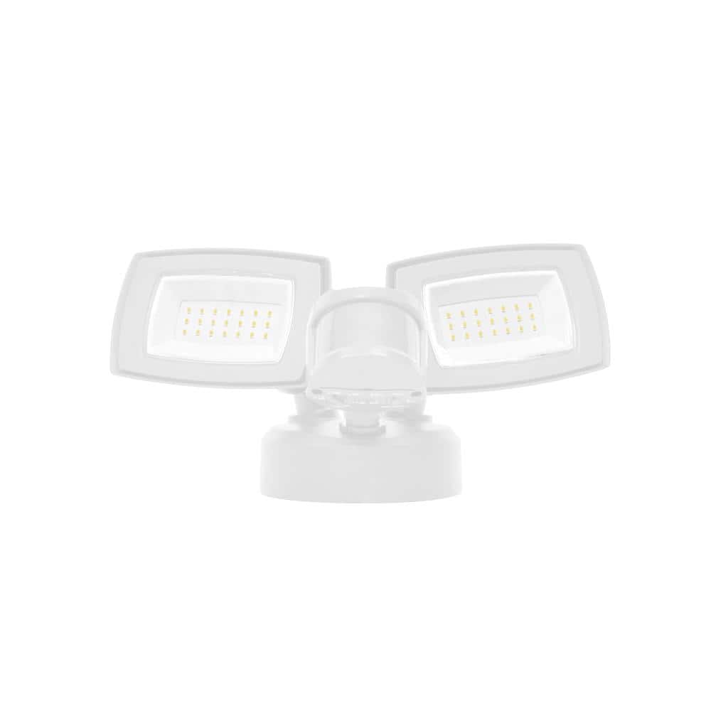White LED Motion-Activated Twin Head Flood Light