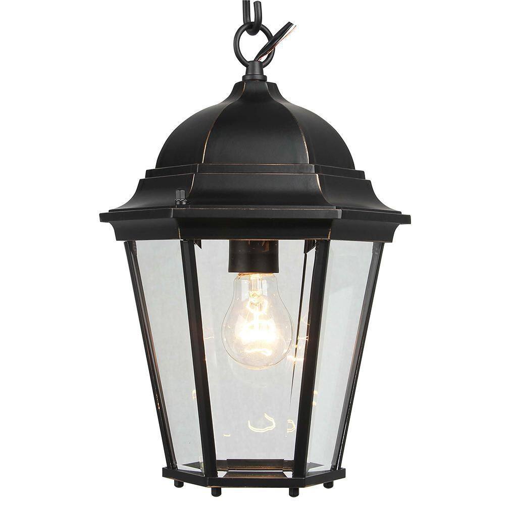 Imperial Black Glass Outdoor Hanging Lantern