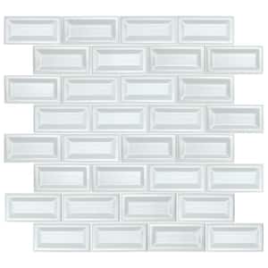 White Glossy Inverted Beveled 3 in. x 6 in. Glossy Ceramic Wall Tile (1 sq. ft. / case)