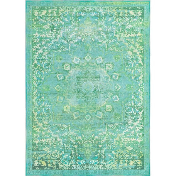Unique Loom Renaissance Roma Spring Green 7 ft. x 10 ft. Machine Washable Area Rug
