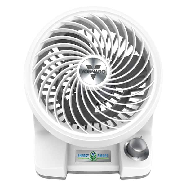 White Vornado 133DC Energy Smart Compact Air Circulator Fan with Variable Speed Control 
