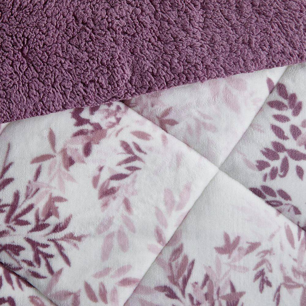 Queen Purple Reversible Microfiber Comforter Set