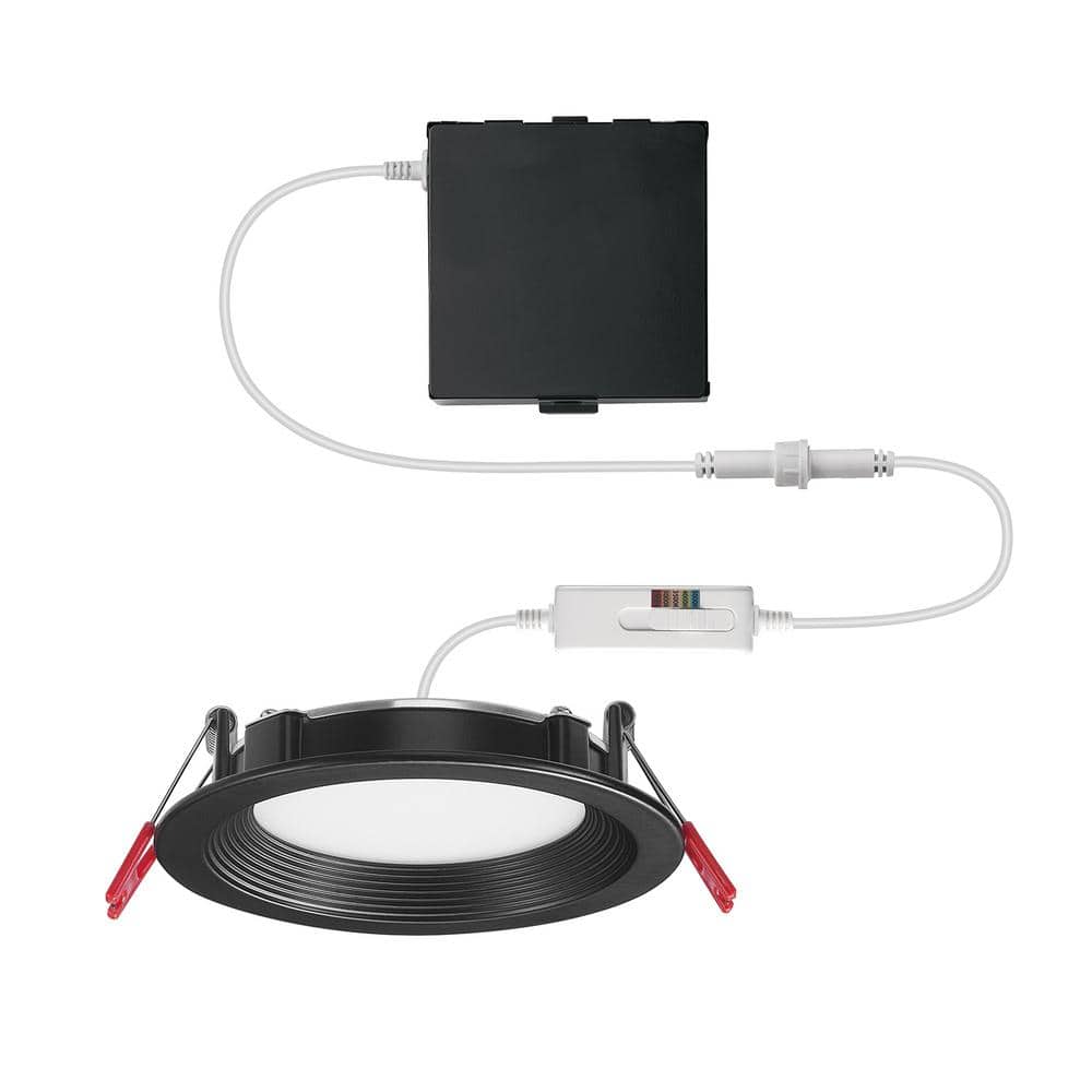 Ultra Slim Integrated LED 4 in Round Adj Color Temp Canless Recessed Light 
