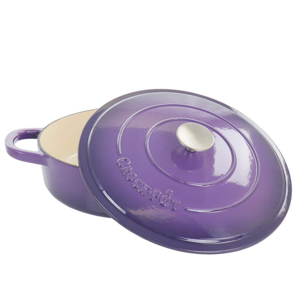 Enameled Cast Iron Cookware Set - 5 Pieces Solid Colored Braiser Dish, Fry  Pan; Dutch Oven Pot with Lids - Bed Bath & Beyond - 37508756