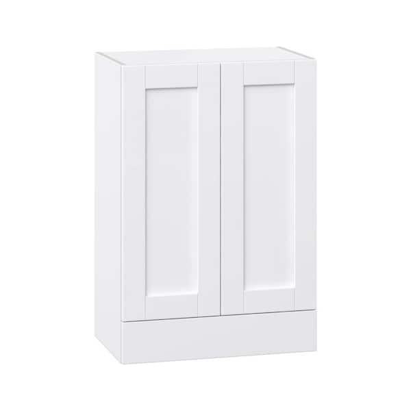 J COLLECTION Milton 24 in. W x 14 in. D x 35 in. H Assembled Shaker Wall Kitchen Cabinet in Bright White with Drawer