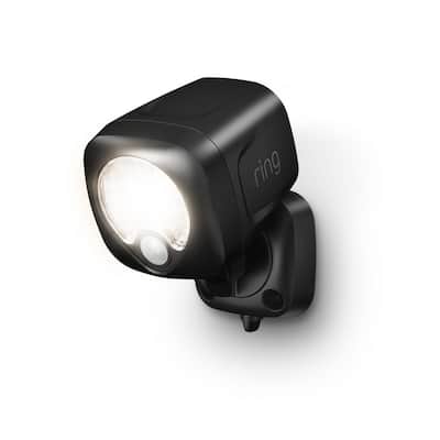 Smart Lighting Black Motion Activated Outdoor Integrated LED Spotlight Battery