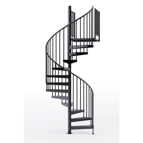 Mylen STAIRS Condor Black Interior 60 in. Diameter Spiral Staircase Kit, Fits Height 102 in. to 114 in.