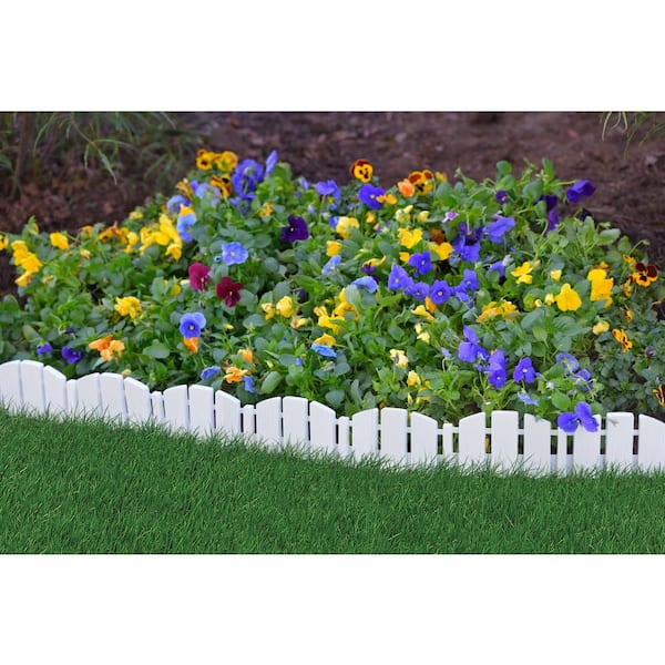 60 ft. x 4.5 in. White Decorative Adirondack No-Dig Plastic Landscape Edging Kit