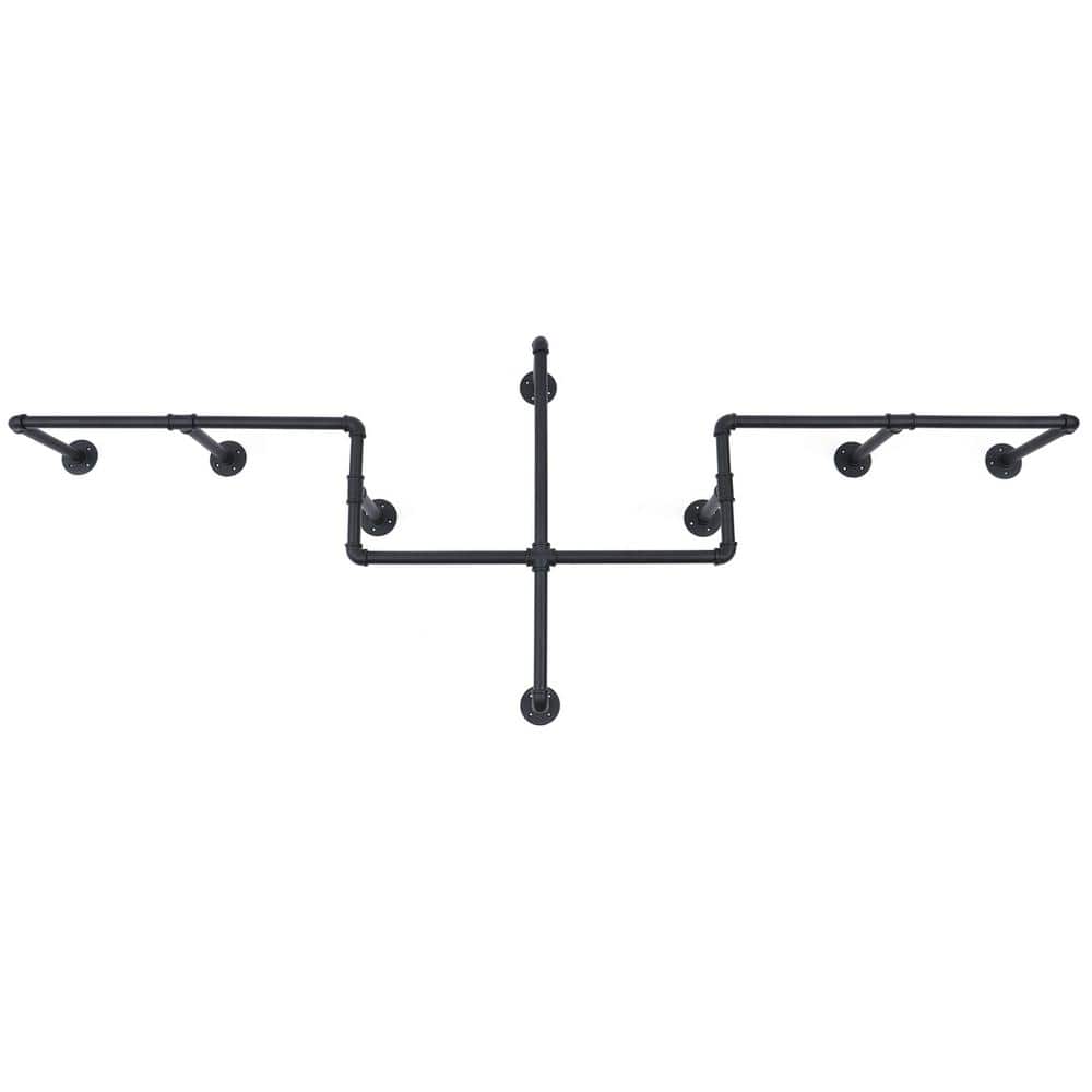 Black Iron Wall Mounted Clothes Rack 85.83 in. W x 30.71 in. H price history on PriceWatchPro